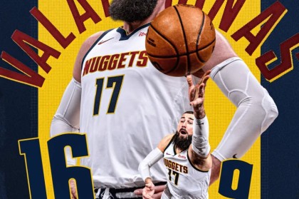 复出首战！掘金官方晒瓦兰数据海报：16分9板仅需22分钟！